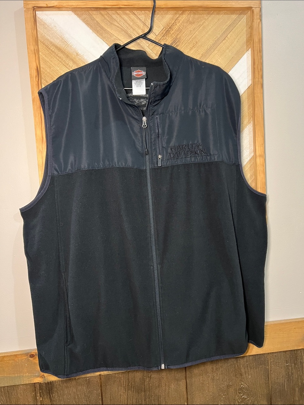 Harley-Davidson Black Quilted Yoke Fleece Vest